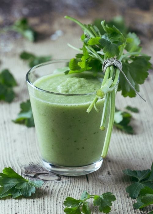 Green smoothie with parsley